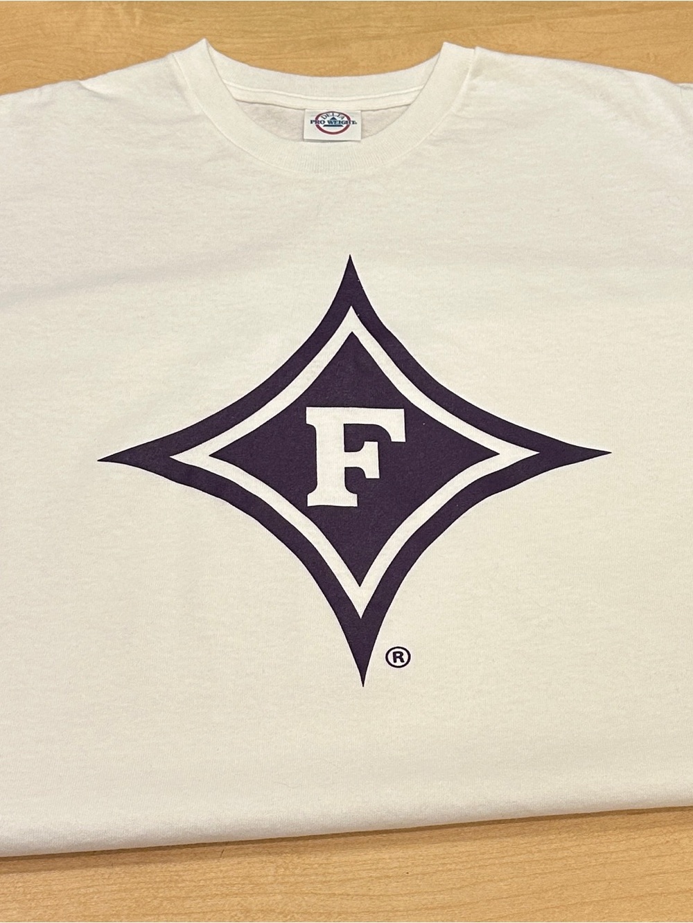 Furman University F-Diamond Graphic White T-Shirt Size L